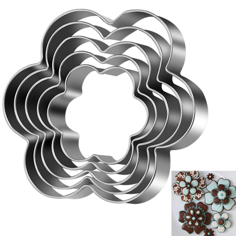 Tmflexe Flower Cookie Cutter, Pack of 5â€¦ - Image 1